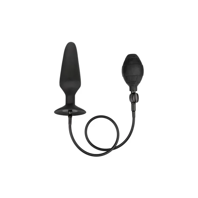 Bouchon gonflable en silicone XL CalExotics, plug anal gonflable avec pompe et tuyau amovible, base ventouse
