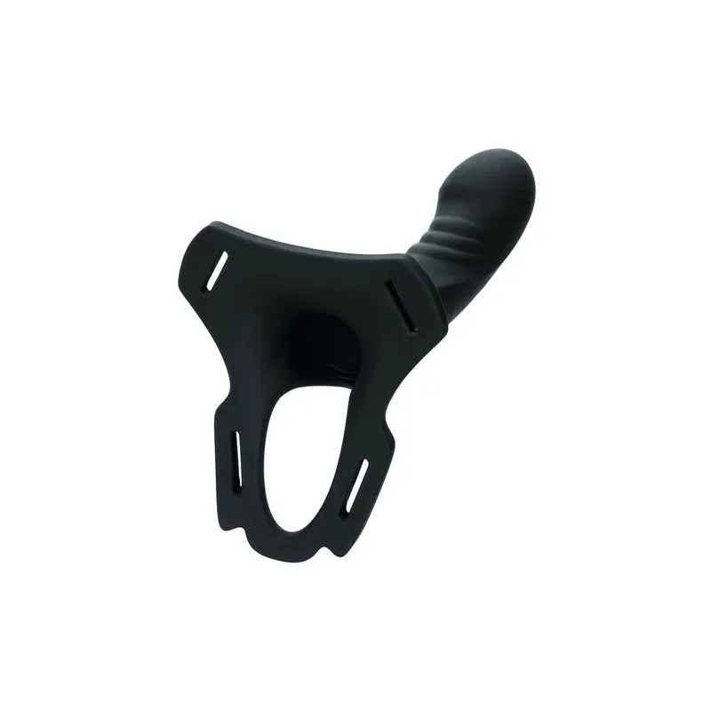 Rechargeable multi-purpose harness CalExotics Boundless black with 10 vibration modes and adjustable straps