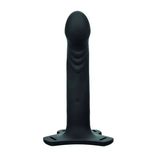 Wiederaufladbarer Mehrzweck-Harnisch CalExotics Boundless schwarz mit 10 Vibrationsmodi und verstellbaren Gurten