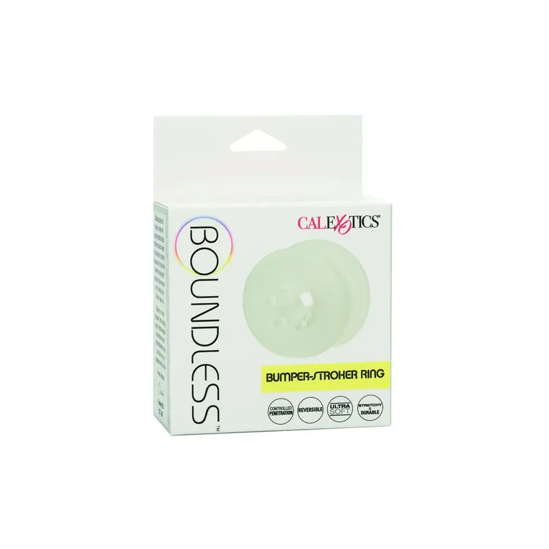 CalExotics Boundless Bague Bumper-Stroker en silicone sans phtalates, anneau de retenue réversible à double texture pour contrôl