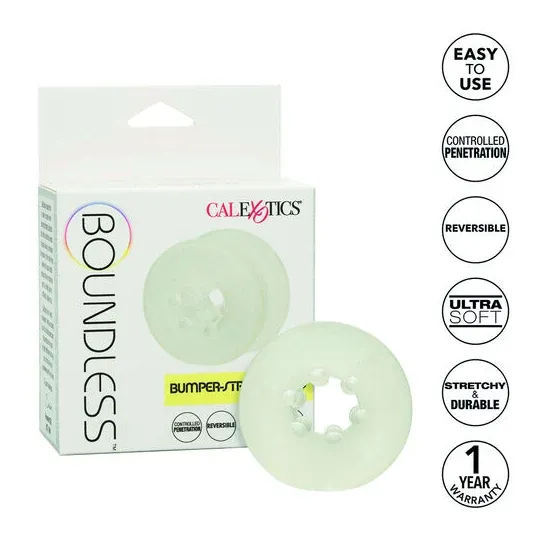CalExotics Boundless Bague Bumper-Stroker en silicone sans phtalates, anneau de retenue réversible à double texture pour contrôl