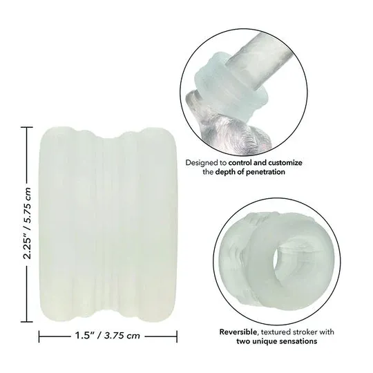 CalExotics Boundless Bague Bumper-Stroker en silicone sans phtalates, anneau de retenue réversible à double texture pour contrôl