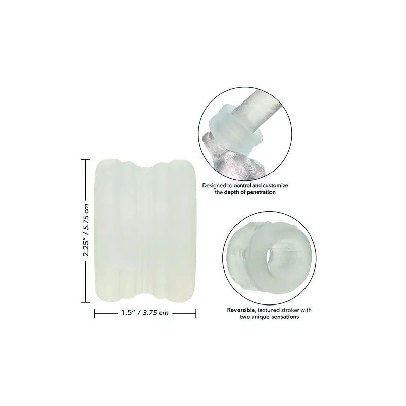 CalExotics Boundless Bague Bumper-Stroker en silicone sans phtalates, anneau de retenue réversible à double texture pour contrôl