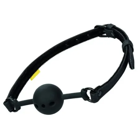Bavaglio a palla respirante CalExotics silicone nero doppio imbottitura fibbia regolabile