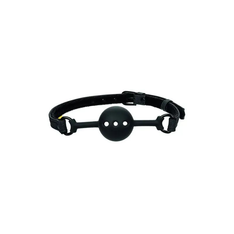 Bâillon boule respirant CalExotics en silicone noir double rembourrage boucle réglable
