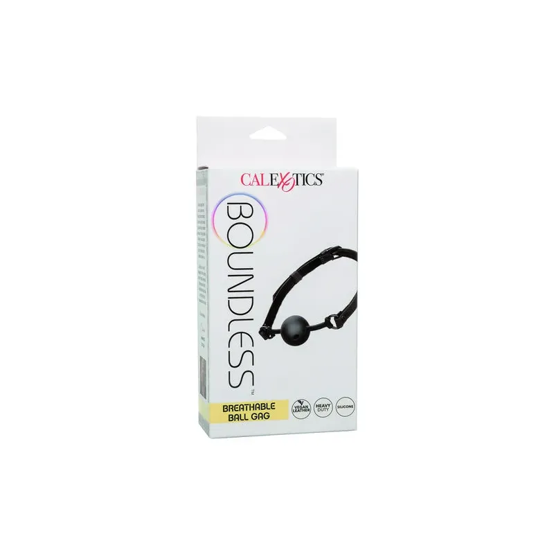Bâillon boule respirant CalExotics en silicone noir double rembourrage boucle réglable