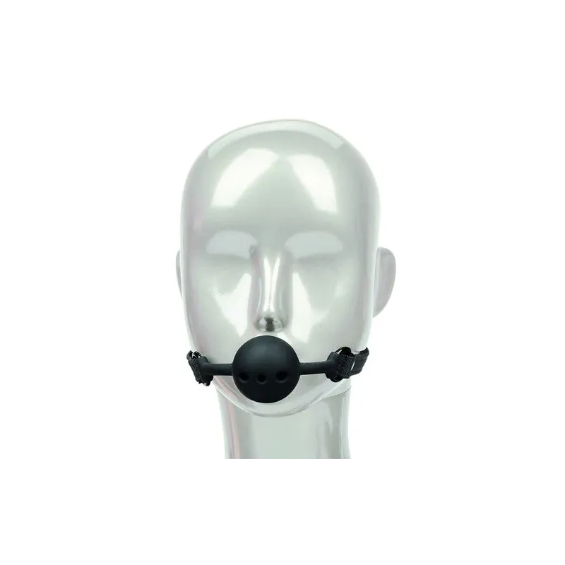 Bâillon boule respirant CalExotics en silicone noir double rembourrage boucle réglable