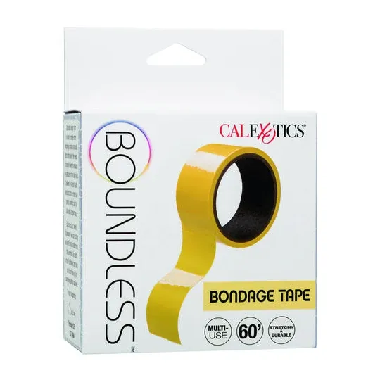 Self-adhesive bondage tape yellow CALEXOTICS, 18 meters long, reusable and repositionable without skin irritation.