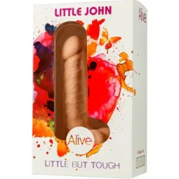 Dildo realistico con ventosa, colore pelle, marca ALIVE, Little John 14,6 cm, PVC impermeabile
