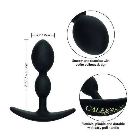 CalExotics drop-shaped anal plug made of soft silicone, bulbous design for comfort and exploration