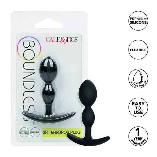 CalExotics drop-shaped anal plug made of soft silicone, bulbous design for comfort and exploration