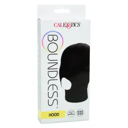 Black CALEXOTICS Boundless sensory deprivation hood with open mouth design in breathable fabric