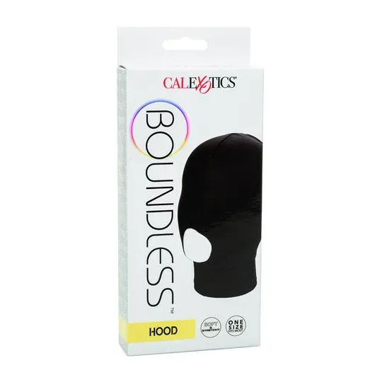 Capuche de privation sensorielle CALEXOTICS Boundless Capot noire bouche ouverte en tissu respirant