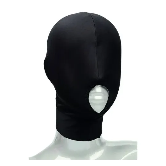 Capuche de privation sensorielle CALEXOTICS Boundless Capot noire bouche ouverte en tissu respirant
