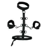 Collier de retenue en cuir végétalien noir CalExotics avec poignets rembourrés réglables pour BDSM