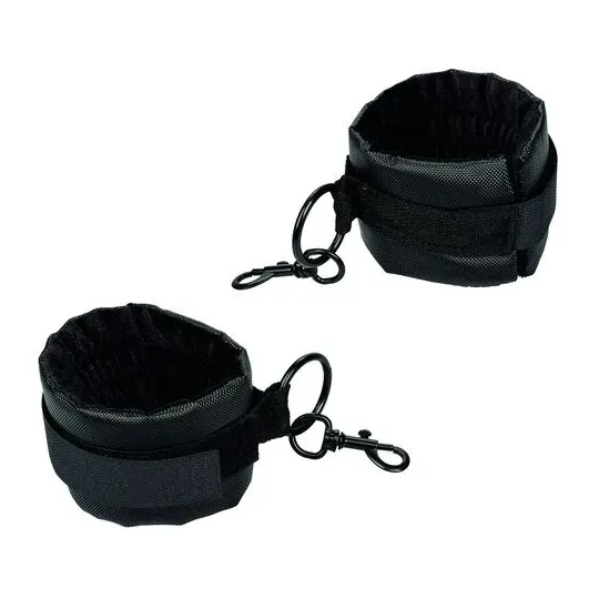 Collier de retenue en cuir végétalien noir CalExotics avec poignets rembourrés réglables pour BDSM