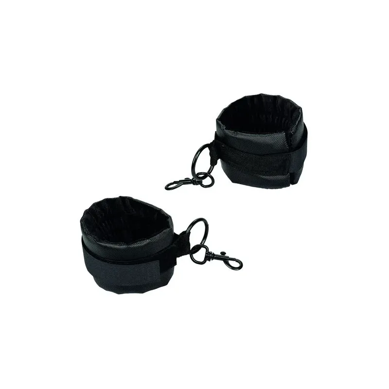 Collier de retenue en cuir végétalien noir CalExotics avec poignets rembourrés réglables pour BDSM