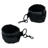 Collier de retenue en cuir végétalien noir CalExotics avec poignets rembourrés réglables pour BDSM