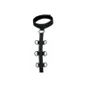 Collier de retenue en cuir végétalien noir CalExotics avec poignets rembourrés réglables pour BDSM