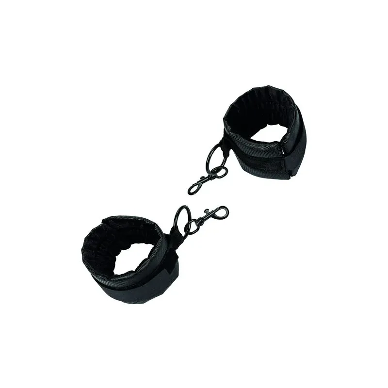 Collier de retenue en cuir végétalien noir CalExotics avec poignets rembourrés réglables pour BDSM