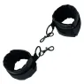 Collier de retenue en cuir végétalien noir CalExotics avec poignets rembourrés réglables pour BDSM