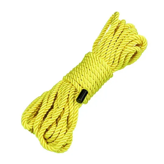 Corde bondage CalExotics Boundless jaune 10 mètres coton polyester pour shibari