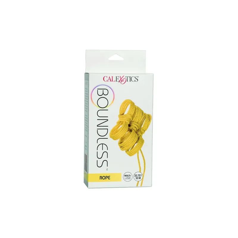 Corde bondage CalExotics Boundless jaune 10 mètres coton polyester pour shibari