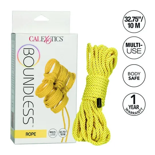 Corda bondage CalExotics Boundless gialla 10 metri cotone poliestere per shibari