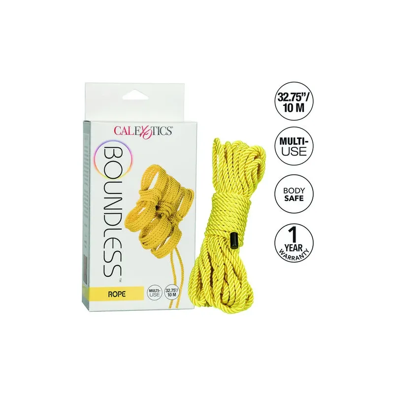 Bondage-Seil CalExotics Boundless gelb 10 Meter Baumwolle Polyester für Shibari