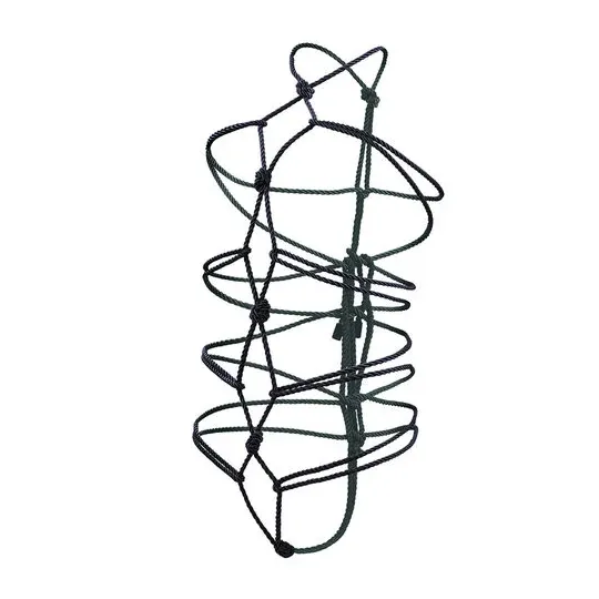 Corde bondage noire CalExotics de 10 mètres, en coton et polyester, avec capuchons métalliques pour jeux BDSM.