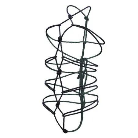 Corde bondage noire CalExotics de 10 mètres, en coton et polyester, avec capuchons métalliques pour jeux BDSM.