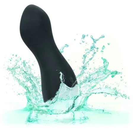 Masseur vibrant CalExotics Boundless Perfect Curve en silicone violet, forme conique incurvée, 10 fonctions, rechargeable USB