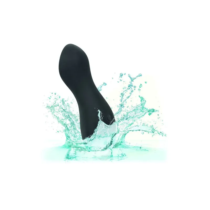 Masseur vibrant CalExotics Boundless Perfect Curve en silicone violet, forme conique incurvée, 10 fonctions, rechargeable USB