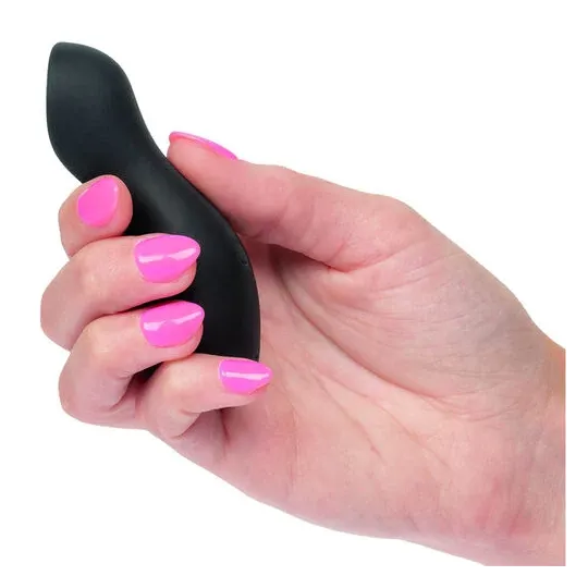Masseur vibrant CalExotics Boundless Perfect Curve en silicone violet, forme conique incurvée, 10 fonctions, rechargeable USB
