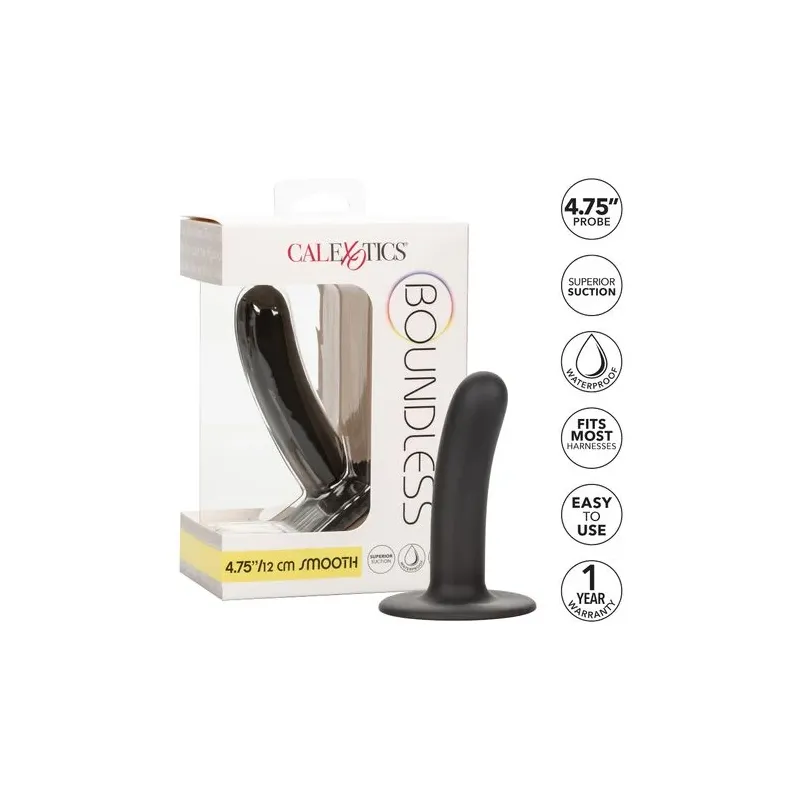 Dildo lisse 12 cm en silicone Calexotics, base ventouse compatible harnais