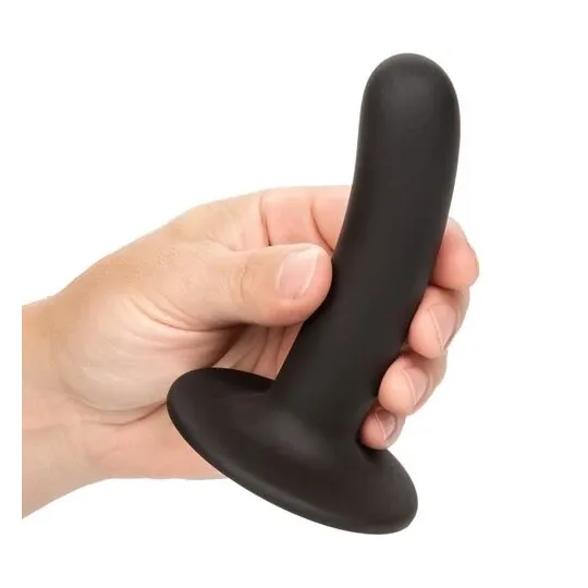 Smooth silicone dildo 12 cm by Calexotics, suction cup base harness compatible
