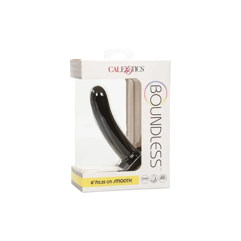 Godet en silicone Calexotics Boundless 15,3 cm courbé lisse avec ventouse et base compatible harnais