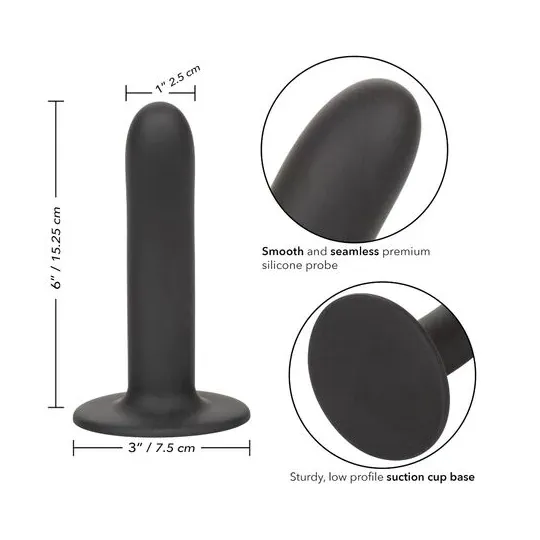 Godet en silicone Calexotics Boundless 15,3 cm courbé lisse avec ventouse et base compatible harnais