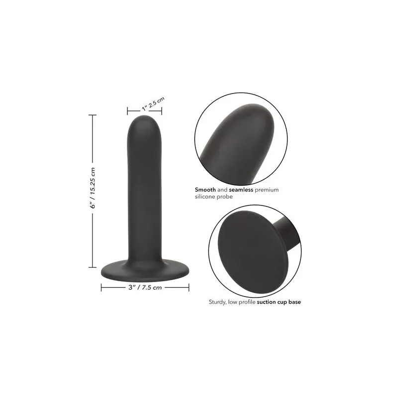Godet en silicone Calexotics Boundless 15,3 cm courbé lisse avec ventouse et base compatible harnais