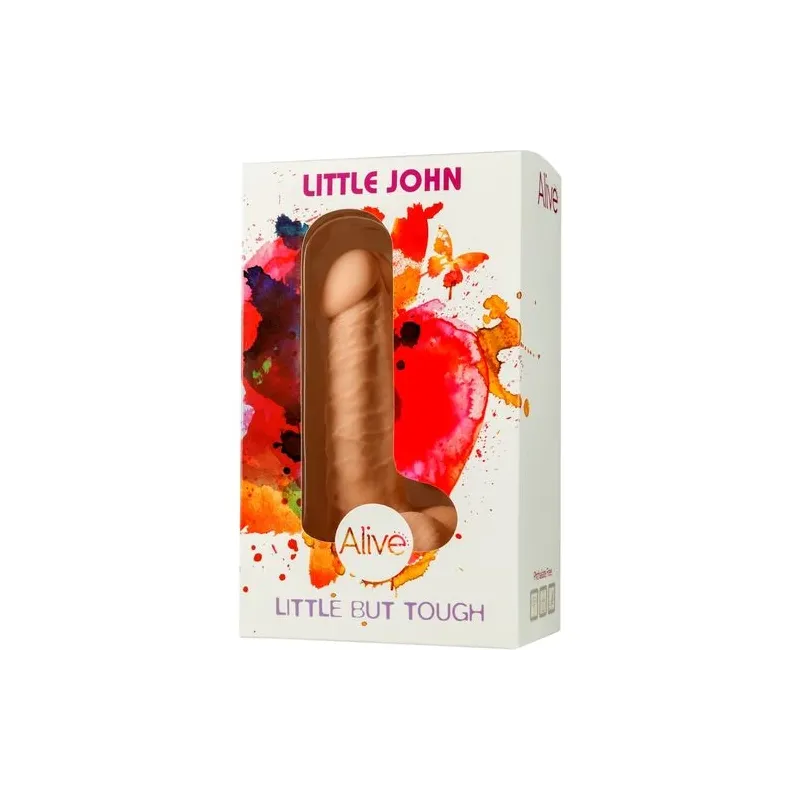Realistischer Dildo mit Saugnapf, hautfarben, Marke ALIVE, Little John 14,6 cm, wasserdicht PVC