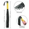Flogger CalExotics en cuir végétalien noir avec poignée texturée et glands, accessoire BDSM pour caresses sensuelles.
