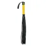Flogger CalExotics en cuir végétalien noir avec poignée texturée et glands, accessoire BDSM pour caresses sensuelles.