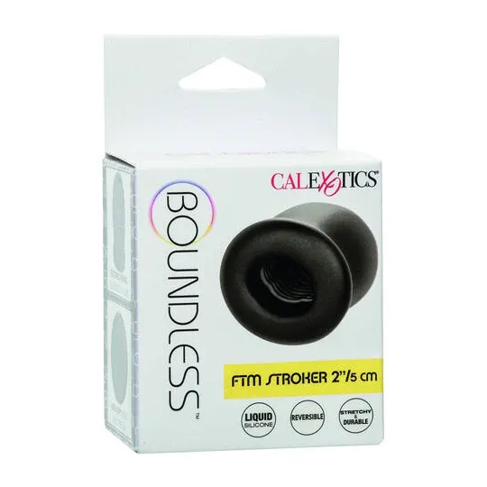 CalExotics Boundless reversible FTM stroker 5cm liquid silicone, smooth and ribbed surfaces for dual pleasure