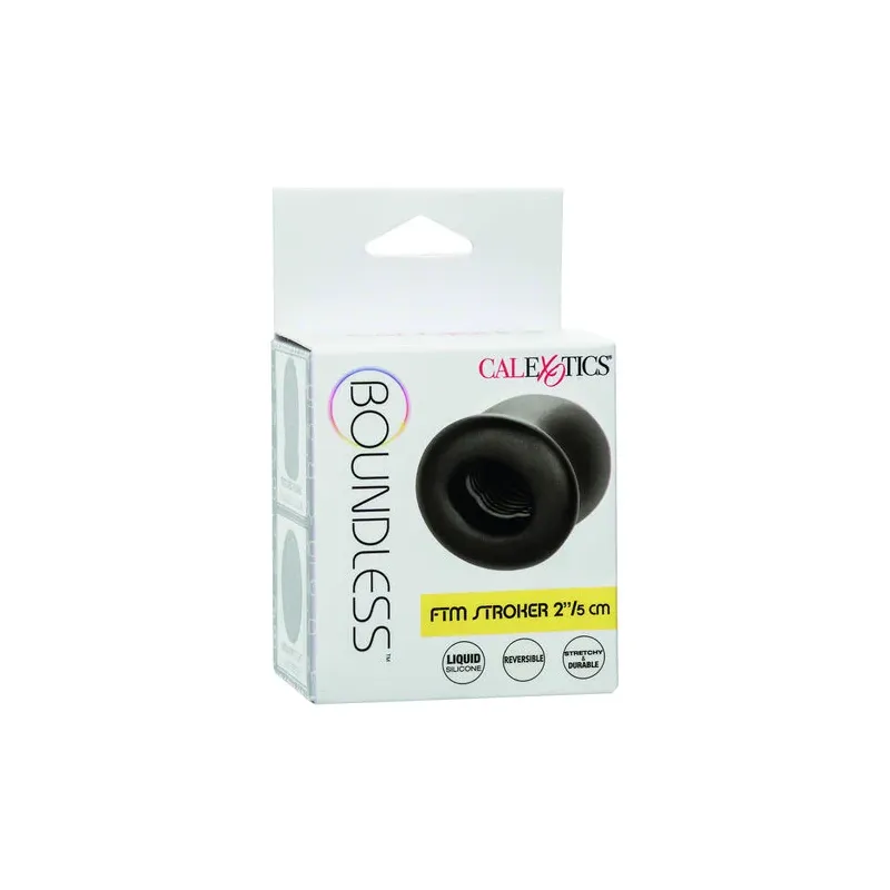CalExotics Boundless masturbador reversible FTM 5cm de silicona líquida, superficie lisa y acanalada para doble placer