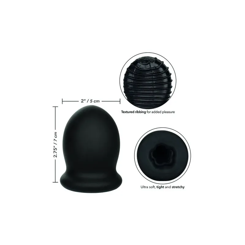 CalExotics Boundless FTM stroker réversible en silicone liquide 7 cm, surface lisse et striée, effet aspiration