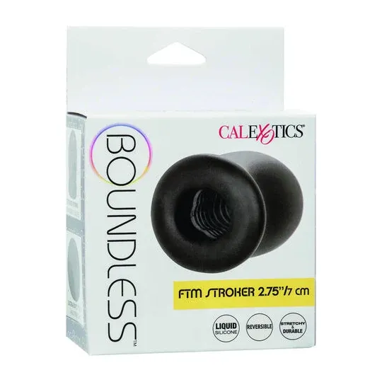 CalExotics Boundless FTM stroker reversibile 7 cm, silicone liquido, lato liscio e rigato, effetto ventosa