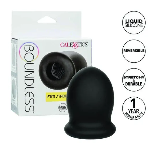 CalExotics Boundless FTM stroker réversible en silicone liquide 7 cm, surface lisse et striée, effet aspiration