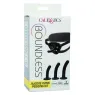 Kit di imbracatura curva in silicone CalExotics con cintura regolabile e tre sonde curve per stimolazione varia
