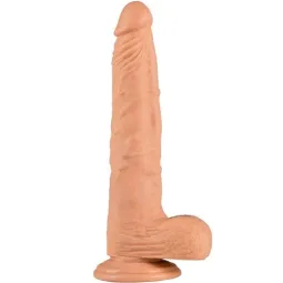 Dildo realistico ALIVE Long John 21,8 cm con ventosa, colore pelle, vene dettagliate e consistenza setosa