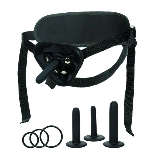Kit de chevilles en silicone CalExotics avec trois sondes progressives et harnais ajustable, pour une exploration intime en douc